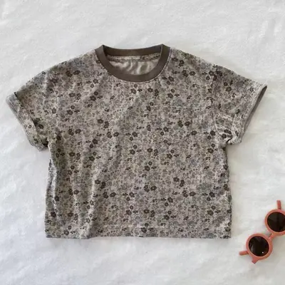 Korean Style Floral All-Over Printed T-Shirt for Boys Girls