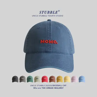Momo Letter Cap Pure Cotton Sunshade for Men Women