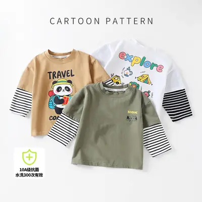 New Round Neck Baby Shirt Boys Autumn Winter Kids T-Shirt