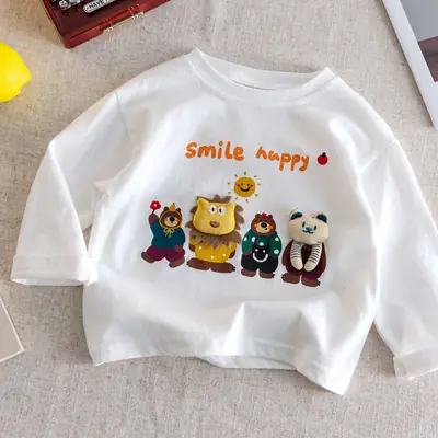 Children's Cartoon T-Shirt Long Sleeve 2025 Autumn
