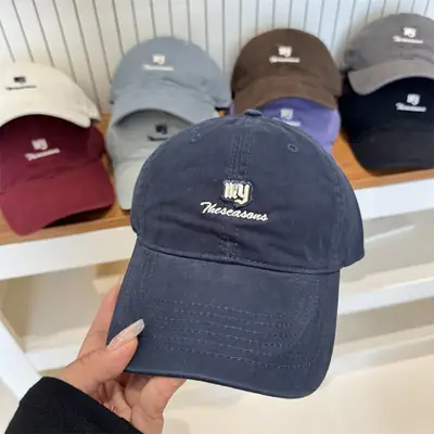Women Black Embroidered Cap Logo Unisex Clothing Accessories