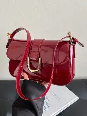 Red Square Shoulder Crossbody Bag for Women
