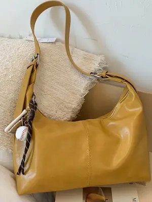 Retro Crossbody Bag Women 2025 Summer Yellow
