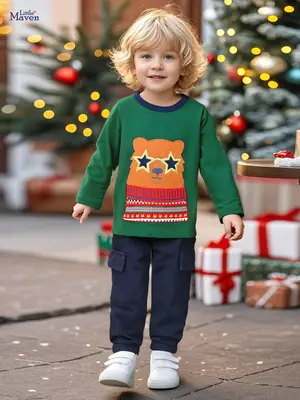 Little Maven Cartoon T-Shirt for Boys Autumn Long Sleeve Cotton