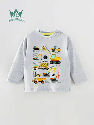 Spring Cotton T-Shirt for Boys 2025 Round Neck European Medium