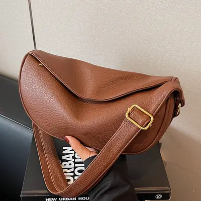 Brown Leather Crossbody Bag for Women 2025