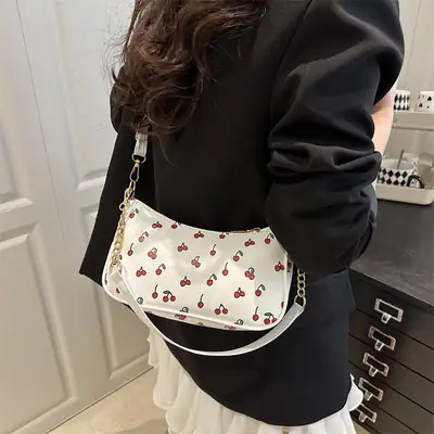 2025 Cherry Print Crossbody Bag for Women
