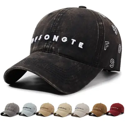 Vintage Letter Embroidered Duckbill Cap Unisex Outdoor Sunshade