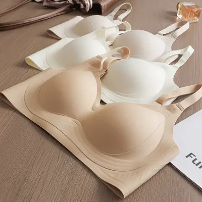 Live Broadcast Popular Summer Liquid Foundation Nude Seamless Intimates Women's Jelly Soft Support No Rims Super Soft Thin Bra