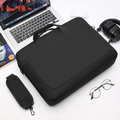 16.1inch Business Laptop Bag Black Shoulder Bag Large Capacity