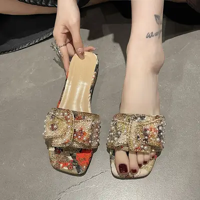 Women's Bow Fairy Slippers with Thick Heel 2025