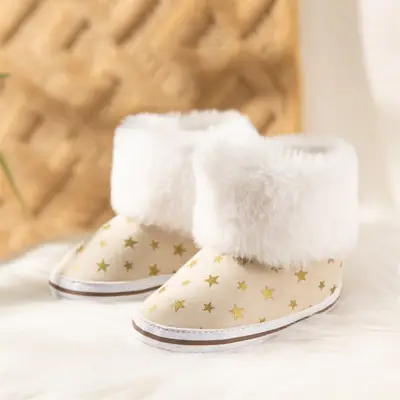 Baby Snow Boots Star Print Plush Soft Soles