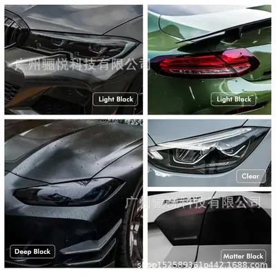 High-Gloss Transparent Light Black Pvc Film Dyed Headlight Taillight Blackened Film Car Headlight Color Changing Film 40Cmx200Cm