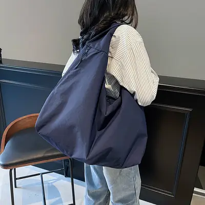 Navy Blue Nylon Shoulder Bag for Women 2025