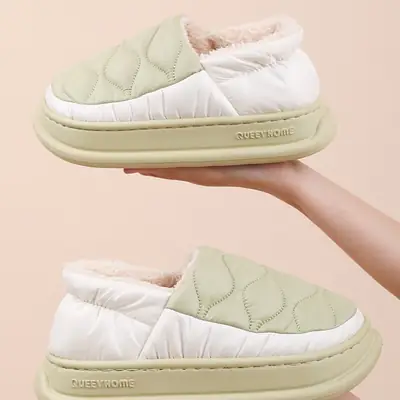 2025 New Cotton Slippers for Men, Winter Indoor Home Waterproof Anti-Slip Thick-Soled Wear-Resistant High-Heeled Slippers