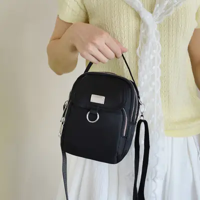 Black Korean Style Phone Crossbody Bag for Women