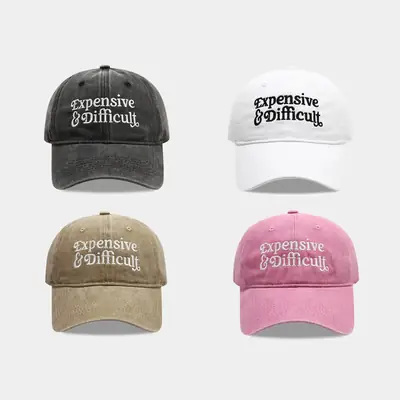 Expensive & Stylish Pink & Grey Baseball Cap with Embroidery