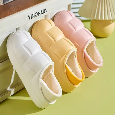 Women Winter Bogie Slipper Waterproof Cotton Non-Slip Petal