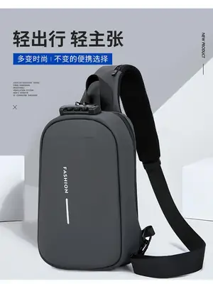 Men's Black Crossbody Bag Large Capacity Casual Luggage