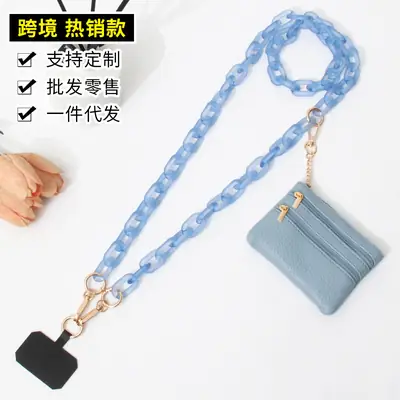 Blue Acrylic Chain Crossbody Bag Strap for Women