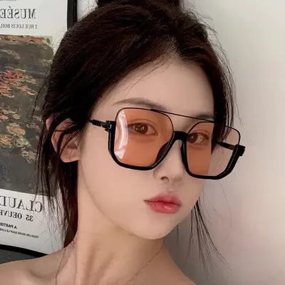 Double Beam Metal Sunglasses Women Korean Style Anti UV