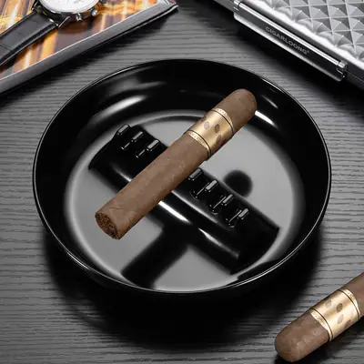 Cigar Ashtray with Multiple Compartments, Lightweight and Portable, Large Diameter for Home and Office Use