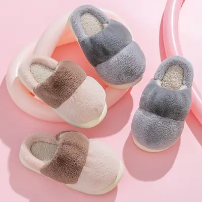 Cotton Warm Furry Slippers for Women Winter Home