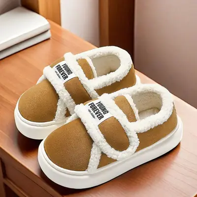 Women Winter Warm Birkenstock Slippers Cotton White