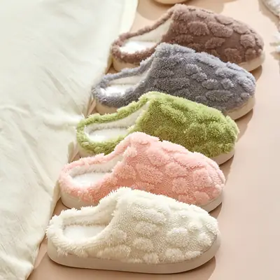 2025 Cross-Border Hot-Selling Winter Cotton Slippers for Women Wholesale Indoor Home Colorful Plush Warm Slippers Wholesale for Market Stalls