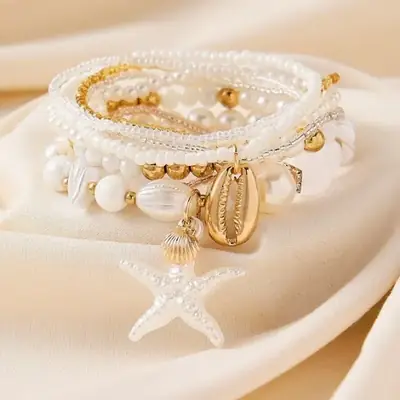 New European & American Cross-Border Pearl Bracelet with Starfish Charm