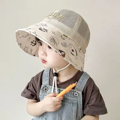 Children's Fisherman Hat with Mesh Cap & Sunshade