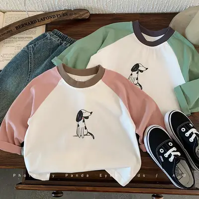 Children's Long Sleeve T-Shirt Cartoon Print 2025 Spring Fall