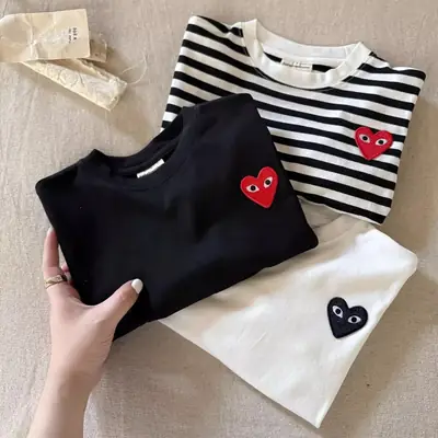 Sweet Red Heart T-Shirt for Boys Long Sleeve Cotton