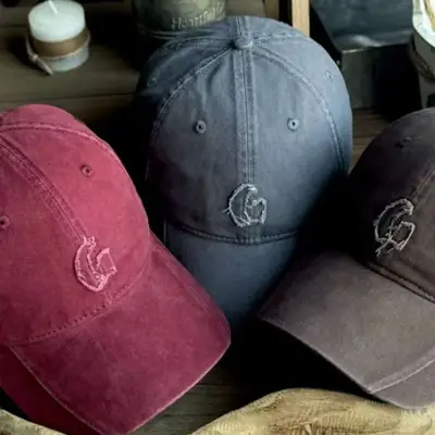 Maroon Japanese Style Baseball Cap for Men