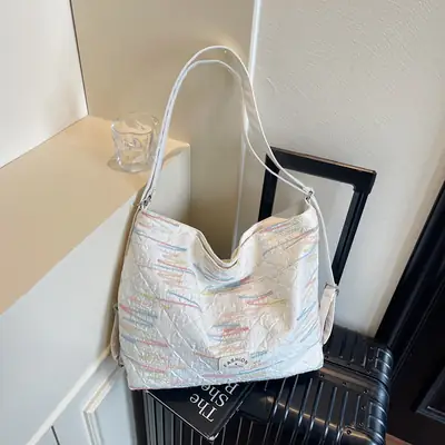 2025 Summer Women's Casual Embroidered Tote Bag