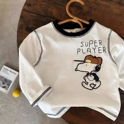Children's Cotton Cartoon T-Shirt White 2025