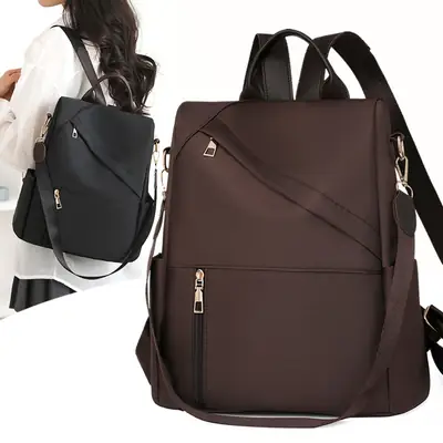 Brown Retro Women's Large Capacity Student Backpack