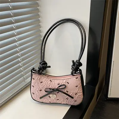 Pink Bow Shoulder Bag 2025 Summer New
