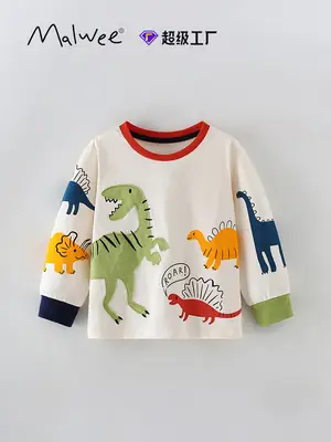 Red Cross-Border Malwee Boys T-Shirt Round Neck Casual Kids