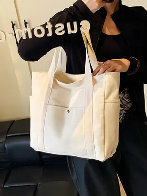 Minimalist Canvas Tote Bag Large Capacity Shoulder Bag