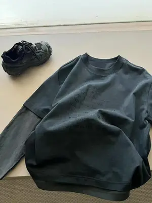 Children Pure Cotton Long Sleeve T-Shirt Black Spring Autumn 2026