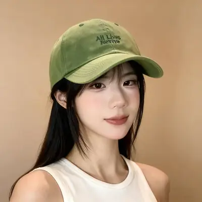 Green Embroidered Baseball Cap for Women