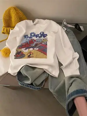Korean Boys T-Shirt Printed Long Sleeve 2026
