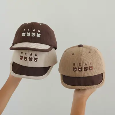 Baby Bear Embroidered Sun Hat for Boys Girls