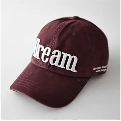 Men Grey Dream Embroidered Baseball Cap