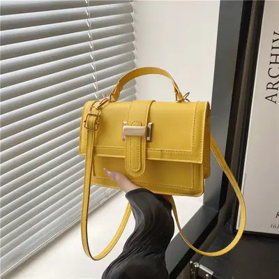 Yellow Square Shoulder Bag for Women