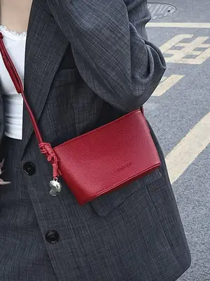 Red Korean Style Shoulder Crossbody Bag for Women