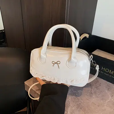 White Lace Handbag for Women 2025 Summer