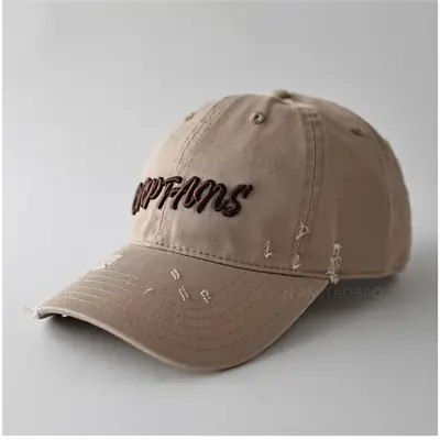 Navy 3D Letter Brim Cap Unisex Distressed