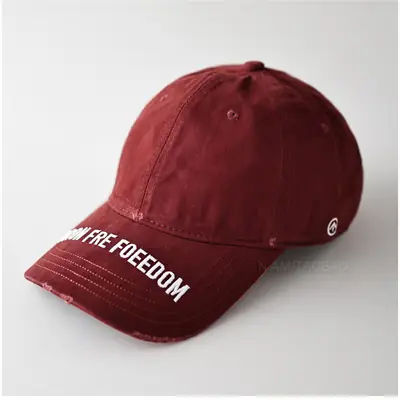 Maroon Embroidered Baseball Cap with "Bron Fire Foedom" Design